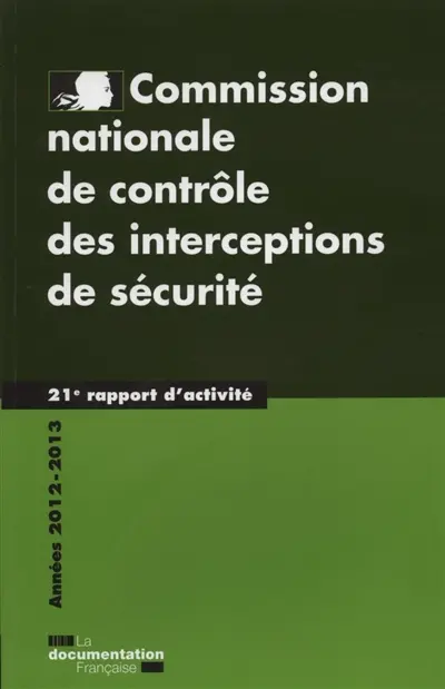 21e rapport d'activité : années 2012-2013