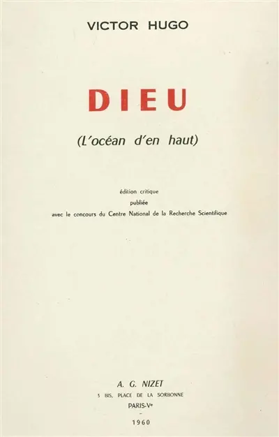 Dieu. Vol. 1. L'océan d'en haut