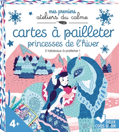 Cartes à pailleter : princesses de l'hiver : 3 tableaux à pailleter !