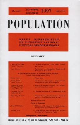 Population, n° 6 (1997). Comportements sexuels et transformations sociales