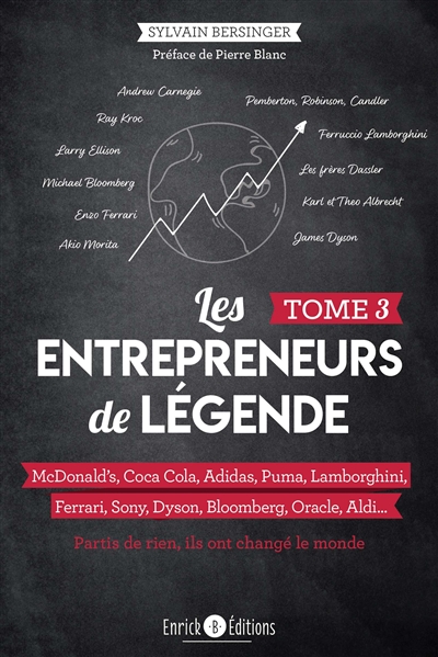 Les entrepreneurs de légende : partis de rien, ils ont changé le monde. Vol. 3. McDonald's, Coca Cola, Adidas, Puma, Lamborghini, Ferrari, Sony, Dyson, Bloomberg, Oracle, Aldi...