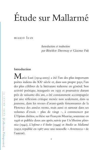 Etude sur Mallarmé