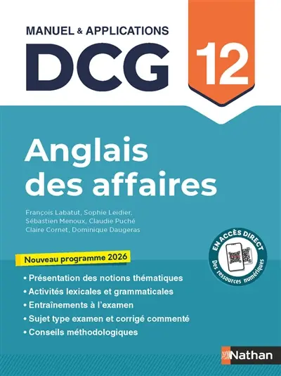 Anglais des affaires, DCG 12 : manuel & applications : nouveau programme 2026