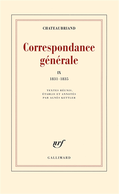 Correspondance générale. Vol. 9. 1831-1835