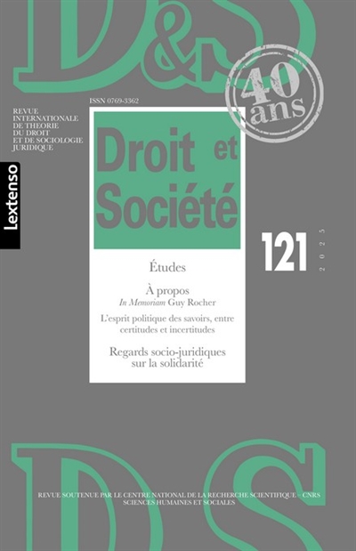 Droit et société, n° 121....