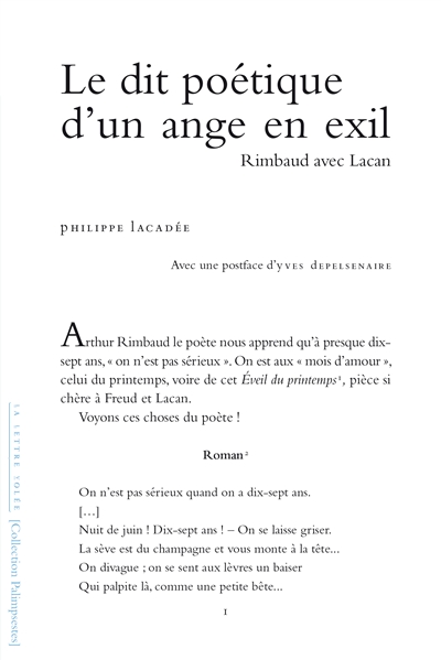 Le dit poétique d'un ange en exil : Rimbaud avec Lacan