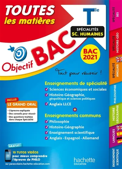 Toutes les matières terminale spécialités sciences humaines : bac 2021