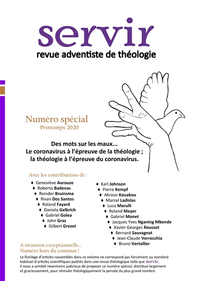Servir N°6 : Revue adventiste de théologie : Printemps 2020