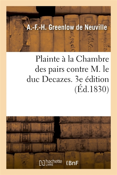 Plainte à la Chambre des...