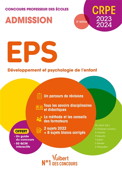 EPS, développement et psychologie de l'enfant : concours professeur des écoles, admission : CRPE 2023-2024