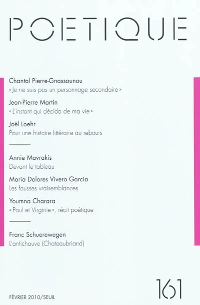 Poétique, n° 161