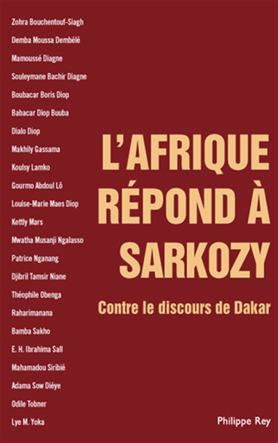 L'Afrique répond à Sarkozy : contre le discours de Dakar