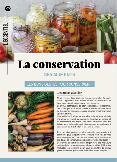 La conservation des aliments