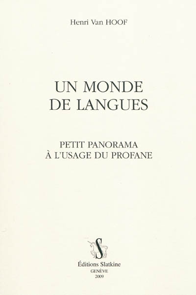 Le monde des langues : petit panorama à l'usage du profane