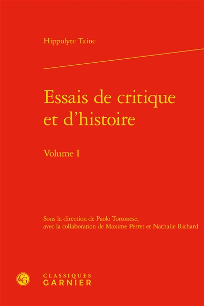 Essais de critique et d'histoire. Vol. 1