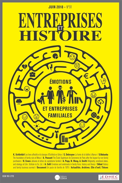 Entreprises et histoire, n° 91. Emotions et entreprises familiales