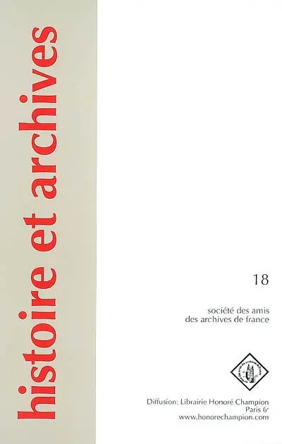 Histoire et archives, n° 18
