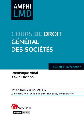 Cours de droit général des sociétés : 2015-2016