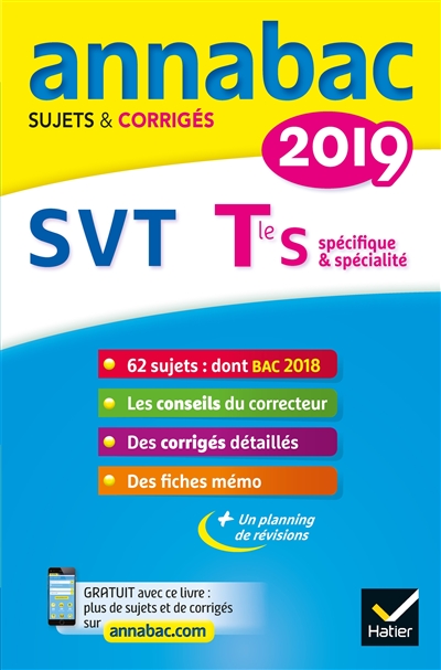 SVT terminale S, spécifique & spécialité : 2019