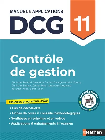 Contrôle de gestion, DCG 11 : manuel & applications : nouveau programme 2026