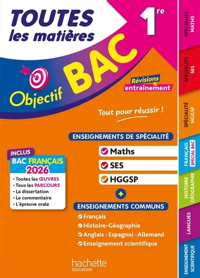 Toutes les matières 1re, enseignements de spécialité maths, SES, HGGSP + enseignements communs : révisions & entraînement