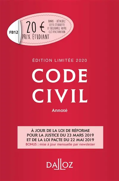 Code civil 2020, annoté Code civil 2020, annoté