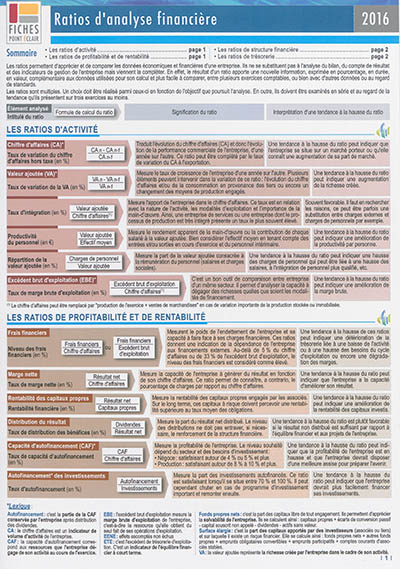 Ratios d'analyse financière