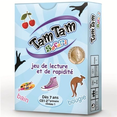 Tam tam safari : jeu de lecture et de rapidité : dès 7 ans, CE1-2e primaire, niveau 1