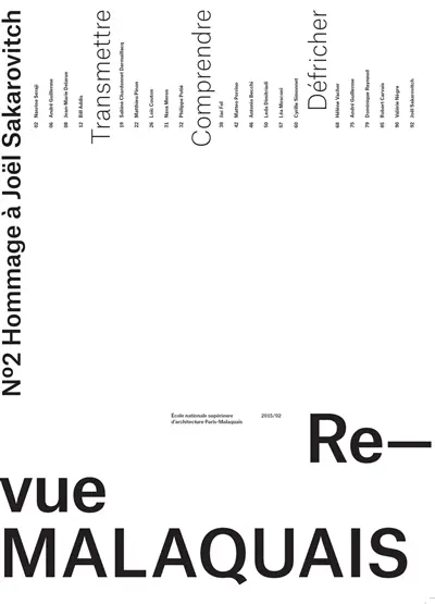 Re-vue malaquais, n° 2. Hommage à Joël Sakarovitch