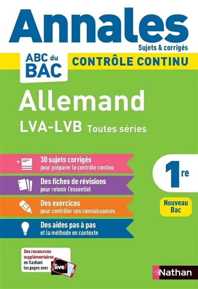 Allemand LVA, LVB 1re toutes séries : contrôle continu : nouveau bac