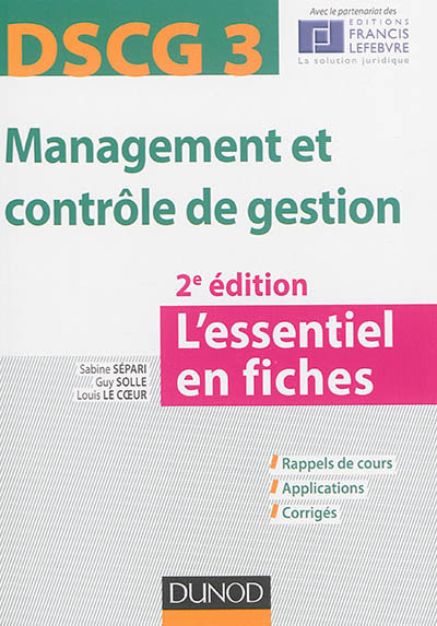 Management et contrôle de gestion DSCG 3 : l'essentiel en fiches