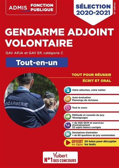 Gendarme adjoint volontaire : GAV APJA et GAV EP, catégorie C, tout-en-un : sélection 2020-2021