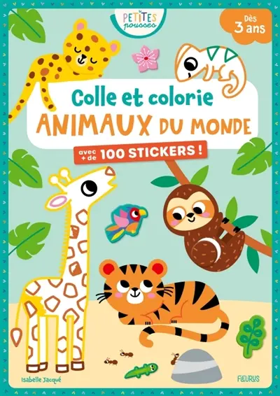 Animaux du monde : colle et colorie