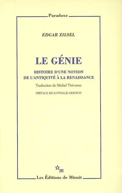 Le génie : histoire d'une notion de l'Antiquité à la Renaissance