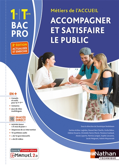 Métiers de l'accueil 1re et...