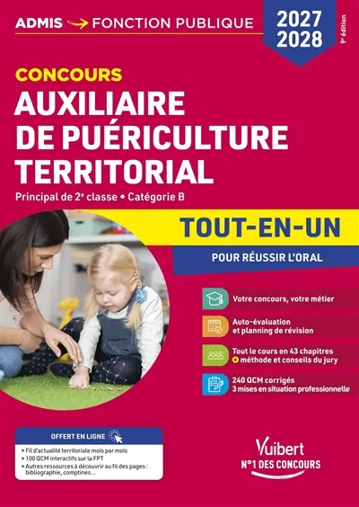 Auxiliaire de puériculture territorial : principal de 2e classe, catégorie B : tout-en-un pour réussir l'oral, 2027-2028