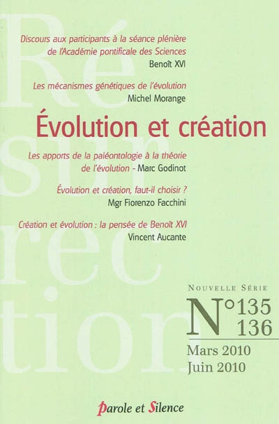 Résurrection, n° 135-136. Evolution et création