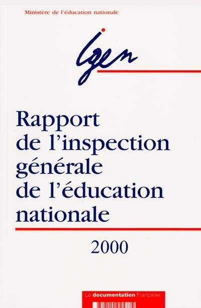 Rapport de l'inspection générale de l'administration de l'éducation nationale 2000