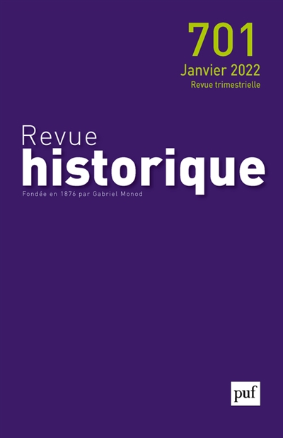 Revue historique, n° 701