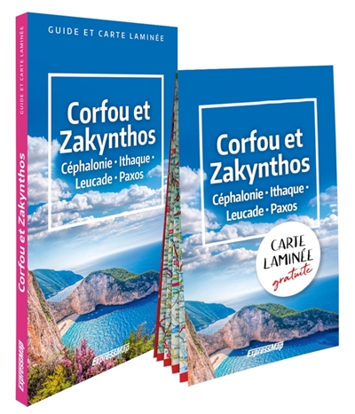 Corfou et Zakynthos : Céphalonie, Ithaque, Leucade, Paxos : guide + carte laminée