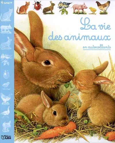 La vie des animaux en autocollants : couverture bleue