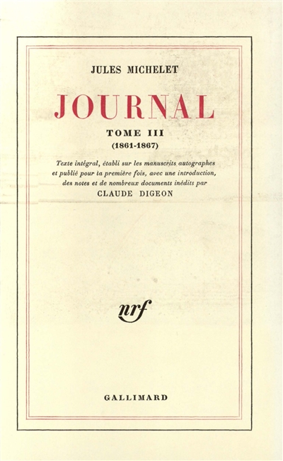 Journal. Vol. 3. 1861-1867