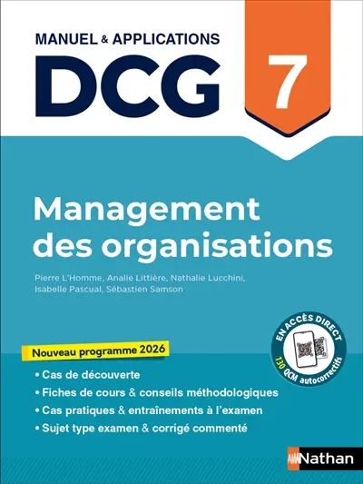 Management des organisations, DCG 7 : manuel & applications : nouveau programme 2026