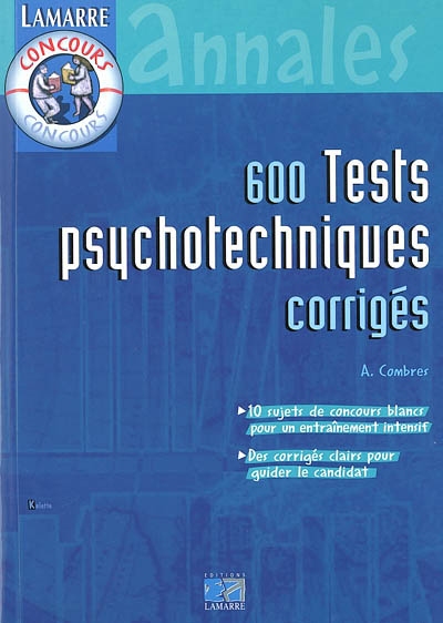600 tests psychotechniques corrigés