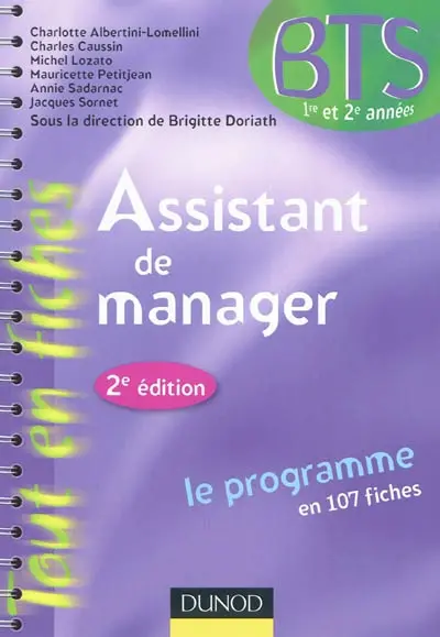 Assistant de manager, BTS 1re et 2e années : le programme en 107 fiches