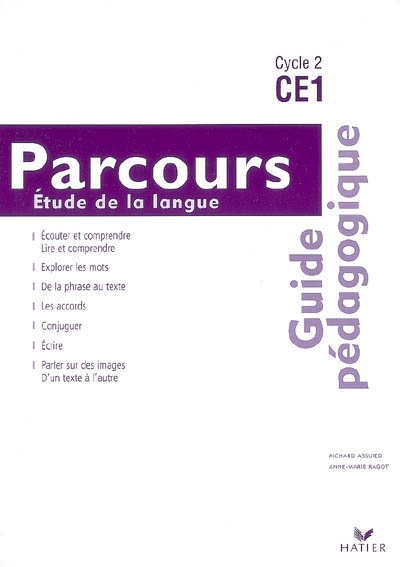 Parcours étude de la langue, CE1, cycle 2 : guide pédagogique