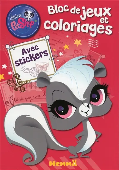 Littlest Petshop, bloc de jeux et coloriages : avec stickers