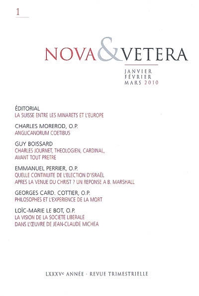 Nova & vetera, n° 1 (2010)