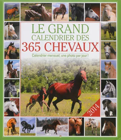 Le grand calendrier des 365 chevaux 2014 : calendrier mensuel, une photo par jour !