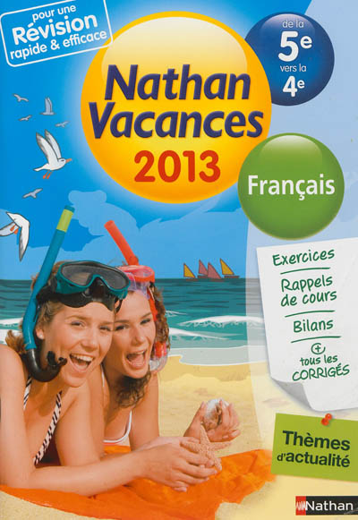 Nathan vacances 2013, de la 5e vers la 4e : français